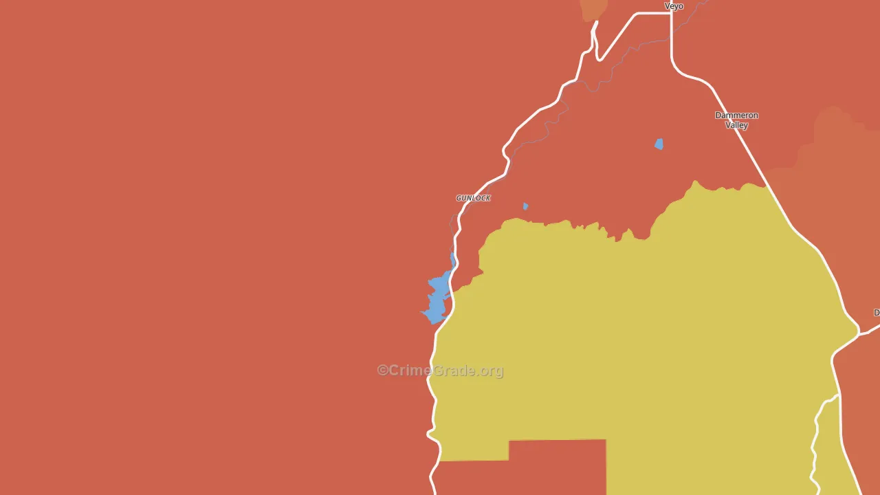 Gunlock, UT Map of Murder Rates
