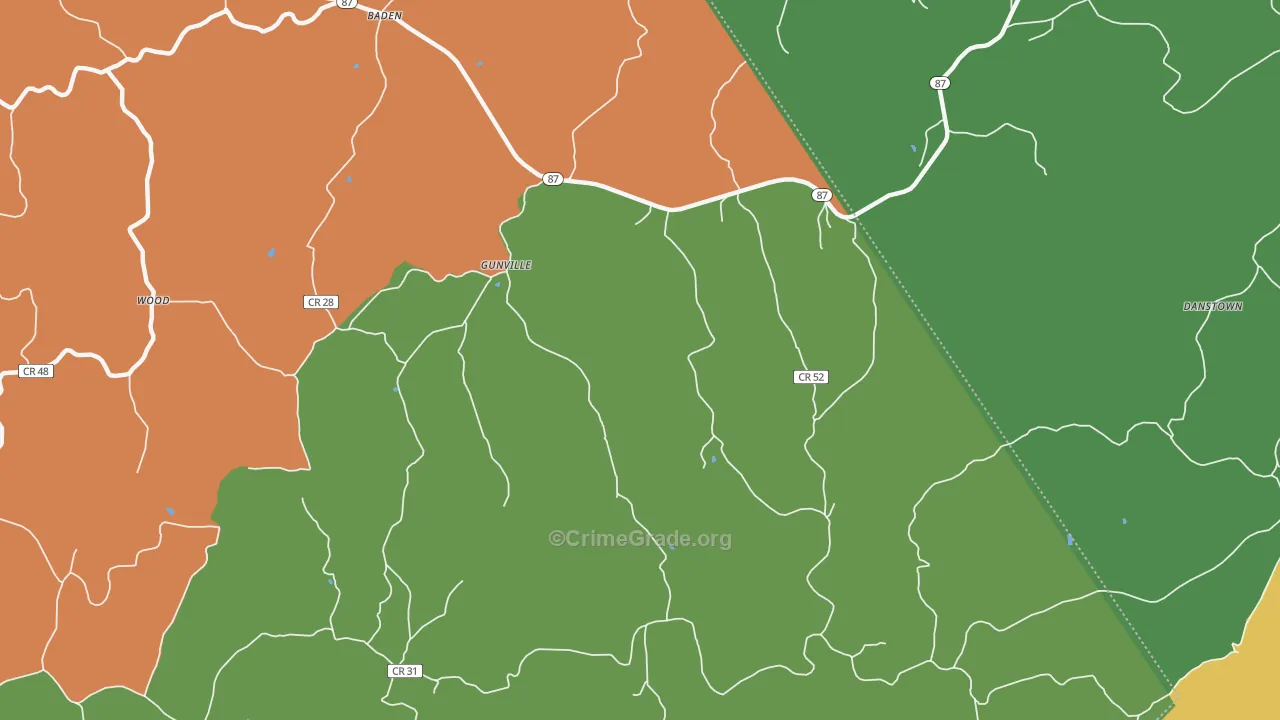 Gunville, WV Map of Murder Rates