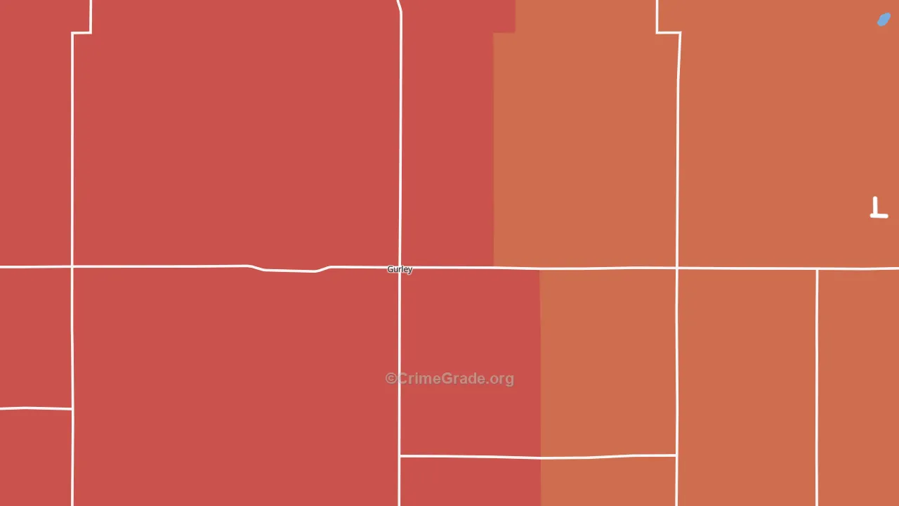 Gurley, NE Map of Murder Rates