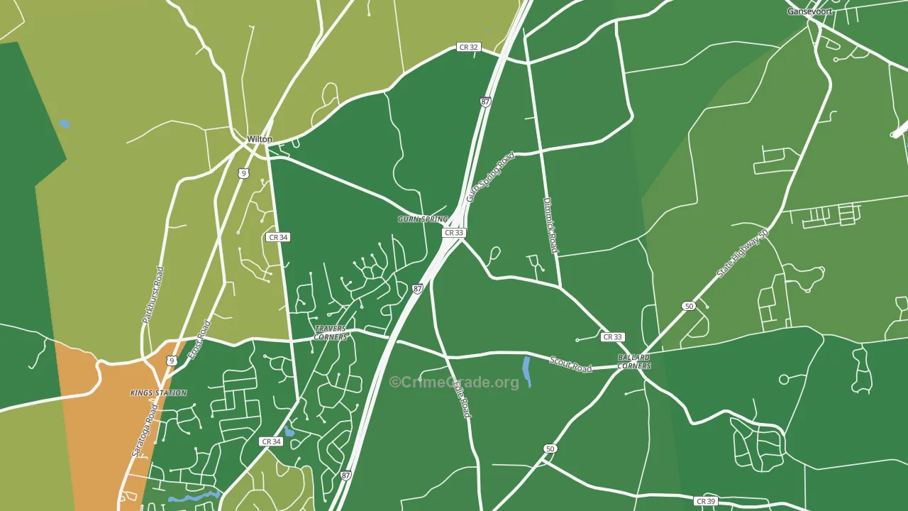 Gurn Spring, NY Map of Murder Rates