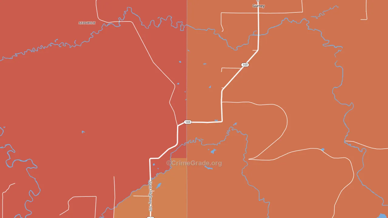 Gurney, WI Map of Murder Rates