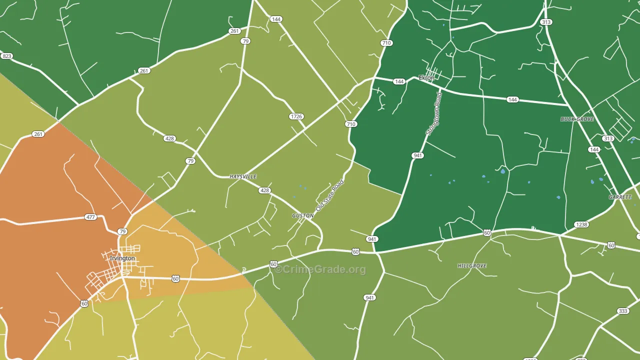 Guston, KY Map of Murder Rates
