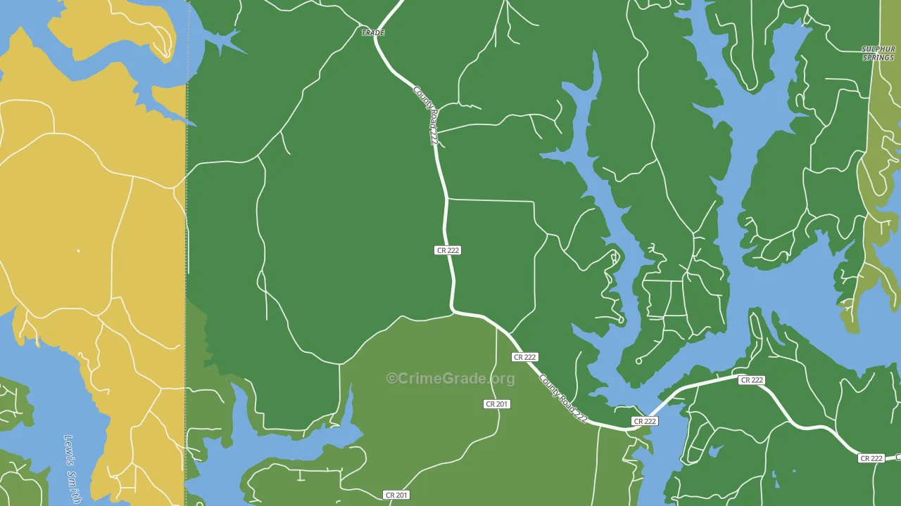 Guthery Crossroads, AL Map of Murder Rates