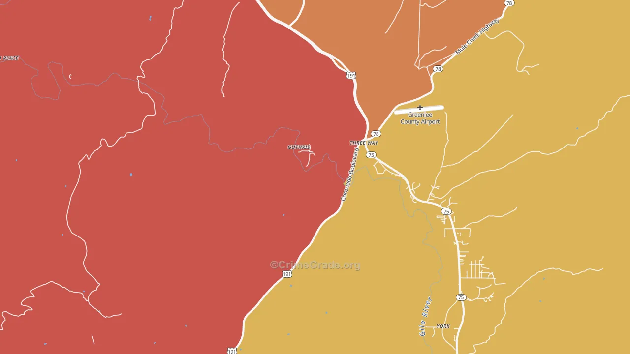 Guthrie, AZ Map of Murder Rates