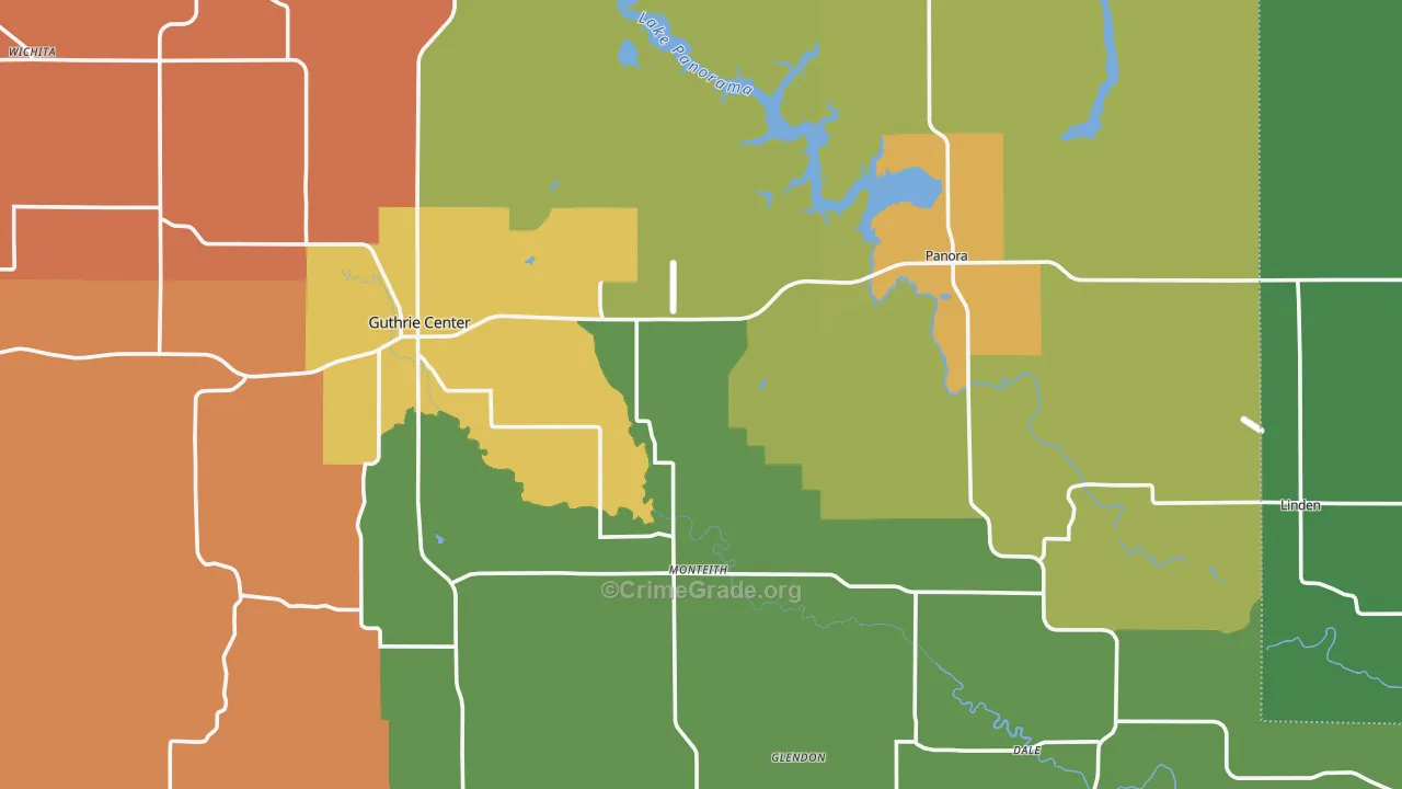 Guthrie County, IA Map of Murder Rates