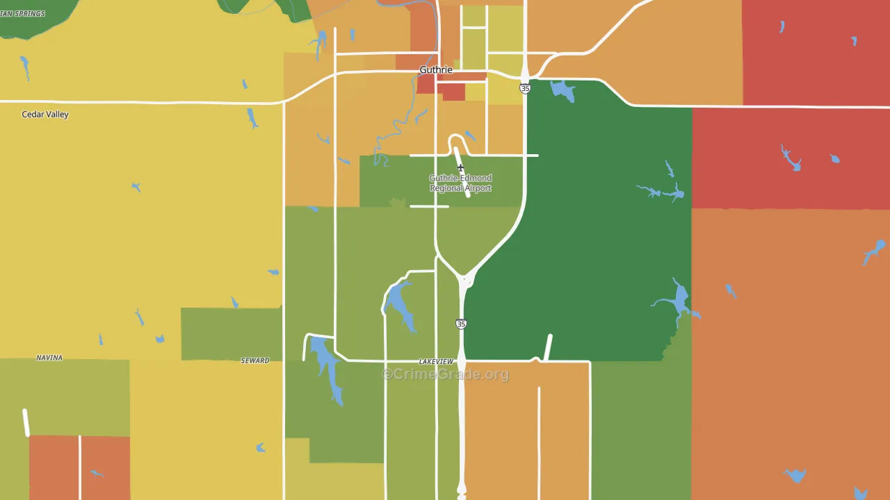 Guthrie, OK Map of Murder Rates