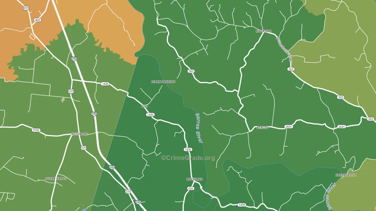 Guy, KY Map of Murder Rates