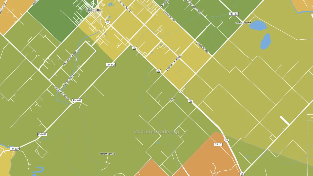 Guy, TX Map of Murder Rates