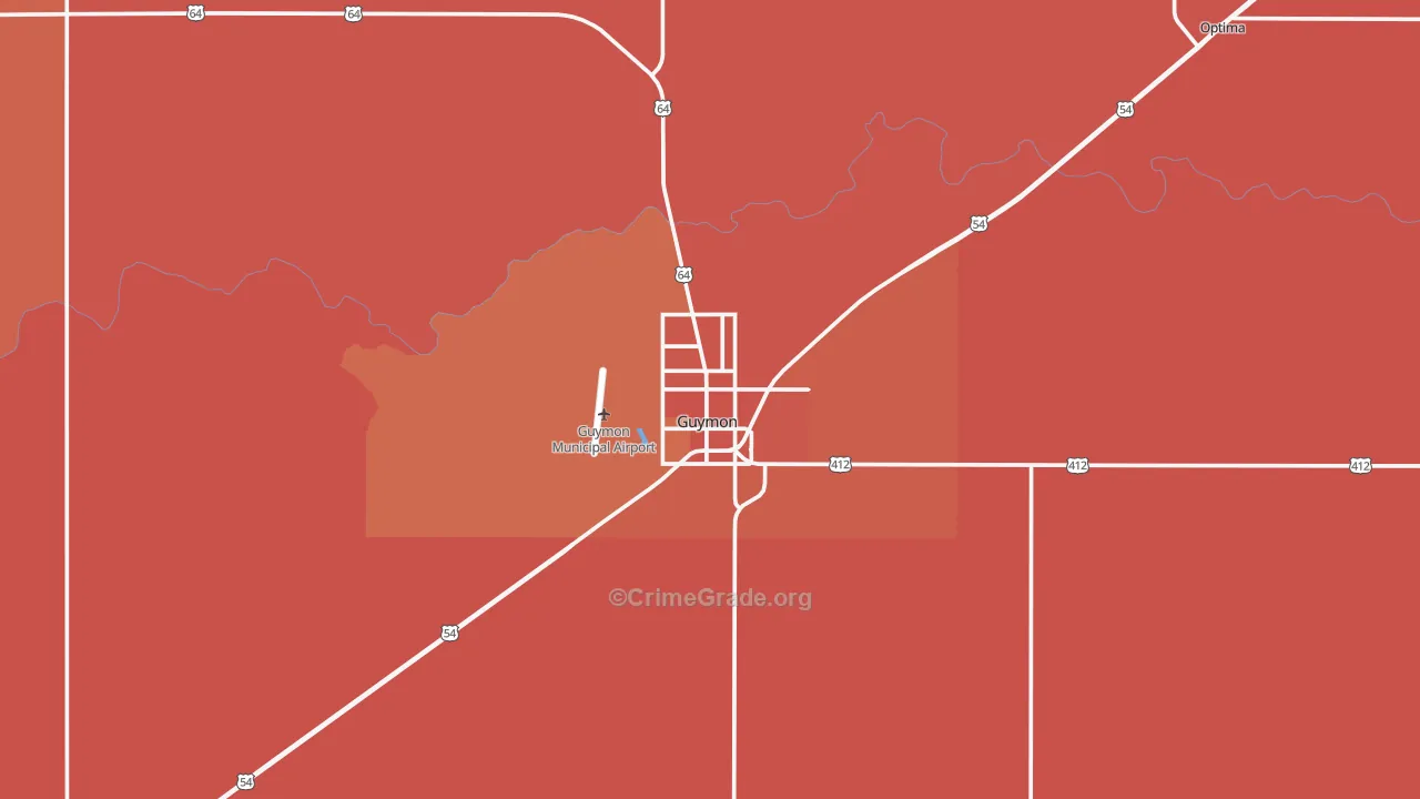 Guymon, OK Map of Murder Rates