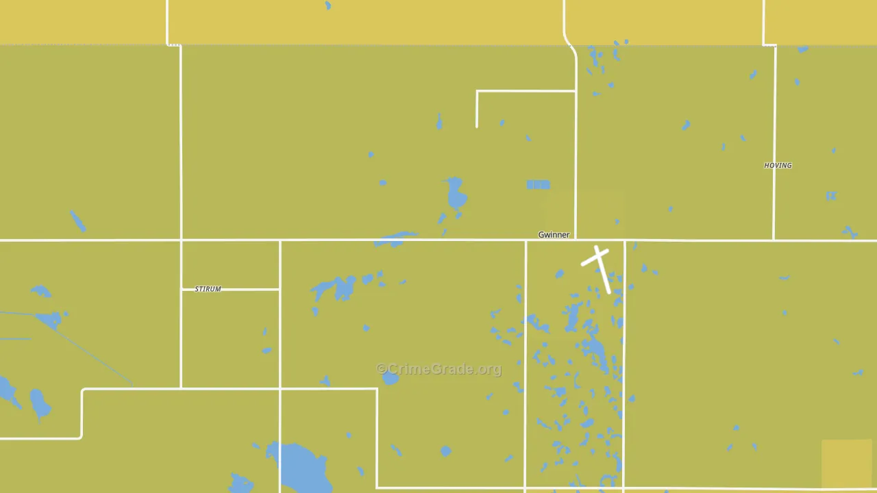 Gwinner, ND Map of Murder Rates