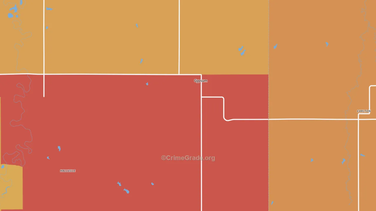 Gypsum, KS Map of Murder Rates