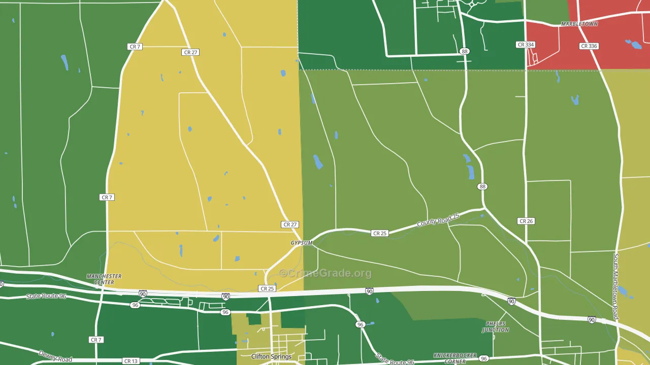 Gypsum, NY Map of Murder Rates