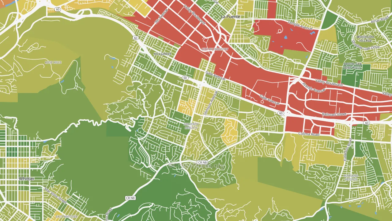 Hacienda Heights, CA Map of Murder Rates