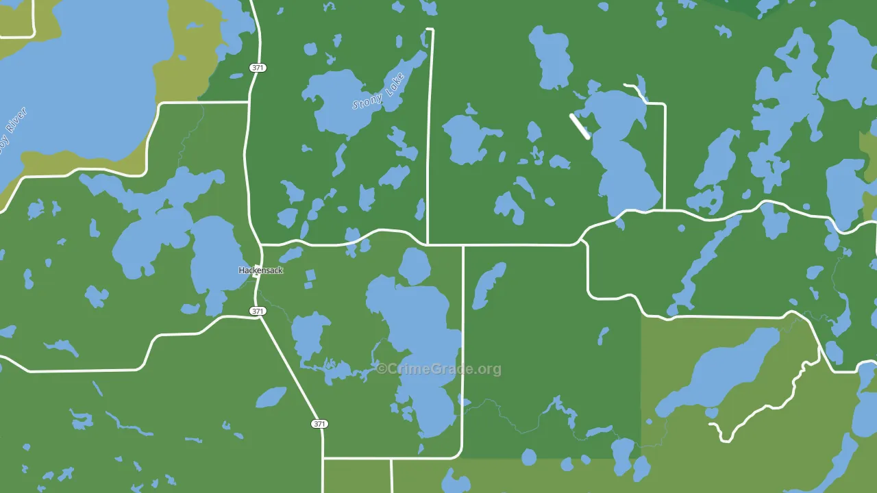 Hackensack, MN Map of Murder Rates