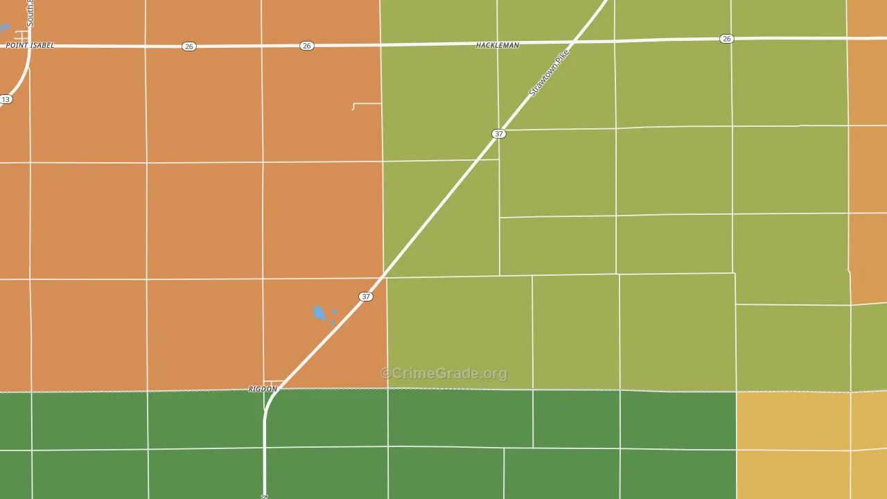 Hackleman, IN Map of Murder Rates