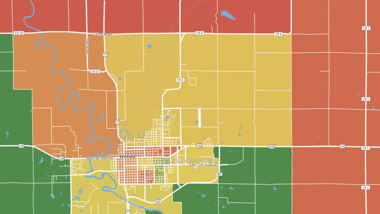 Hackney, KS Map of Murder Rates