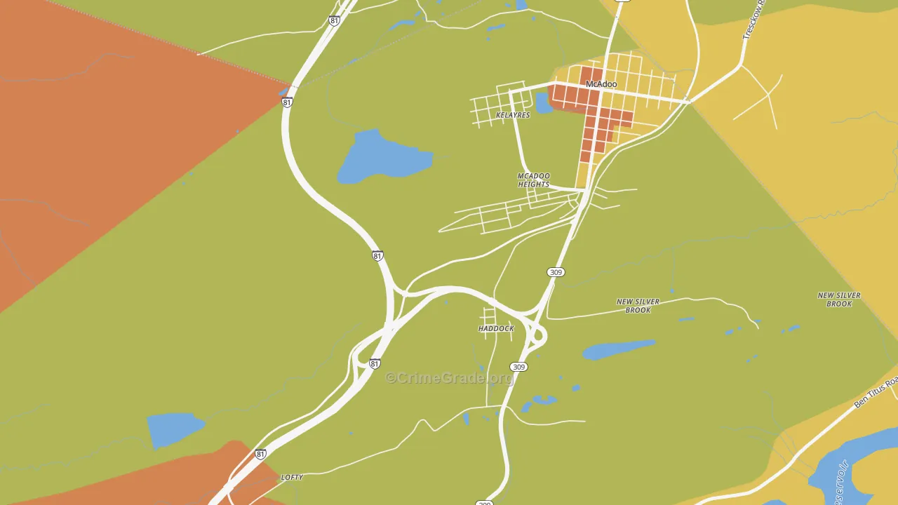 Haddock, PA Map of Murder Rates