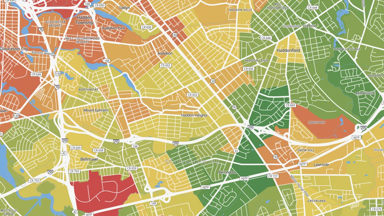 Haddon Heights, NJ Map of Murder Rates