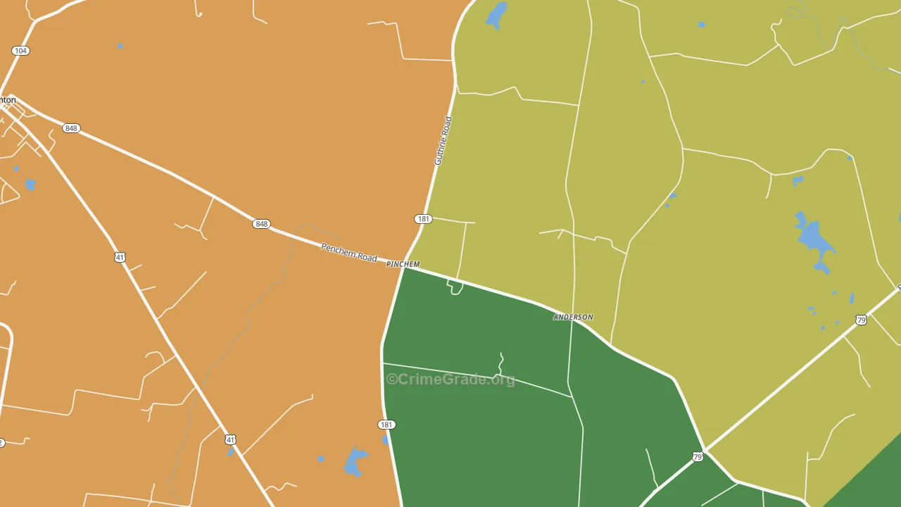 Hadensville, KY Map of Murder Rates