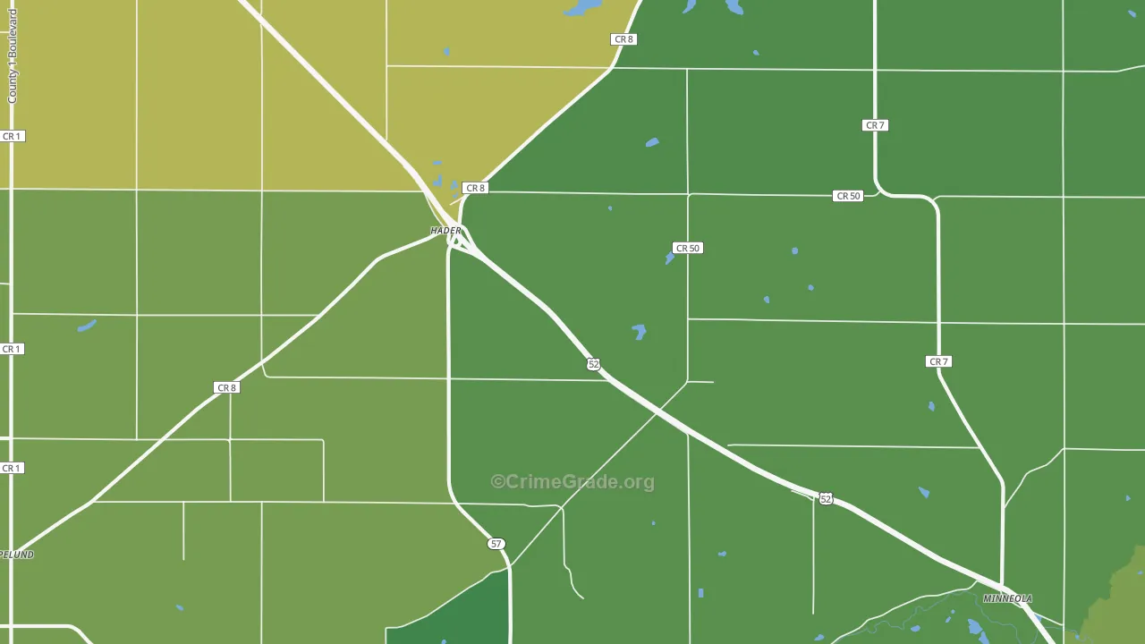 Hader, MN Map of Murder Rates
