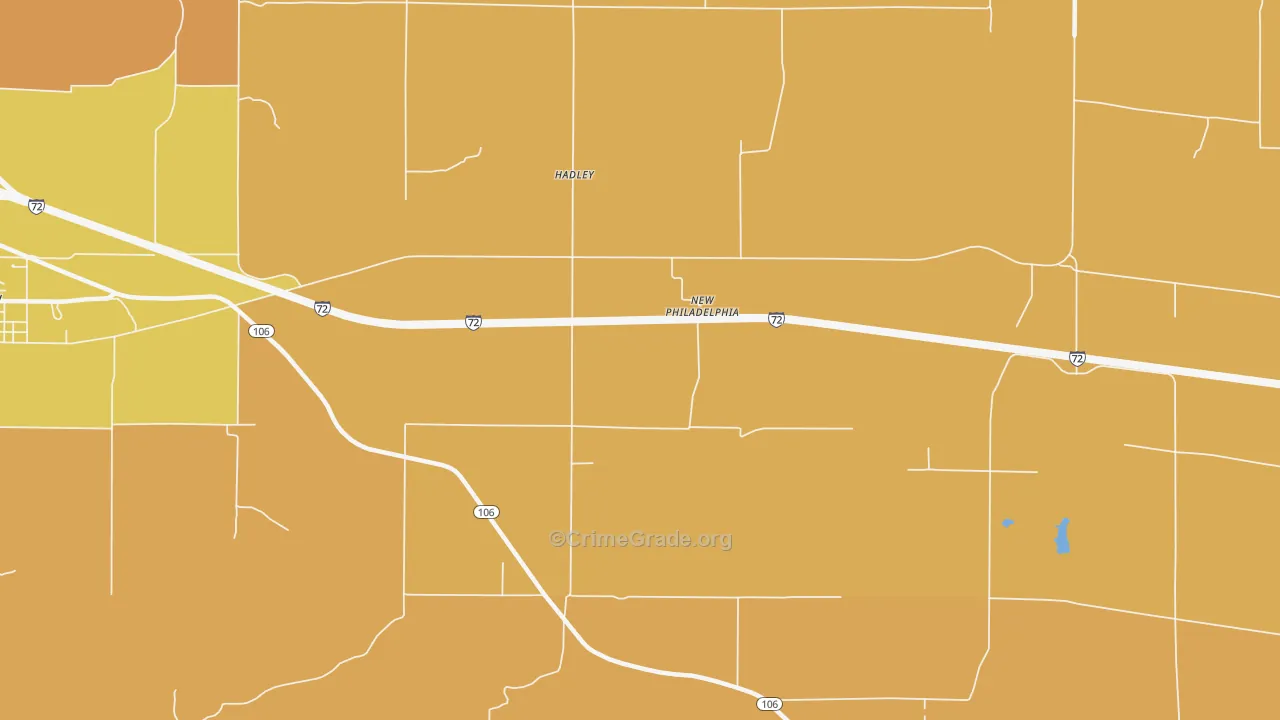 Hadley, IL Map of Murder Rates