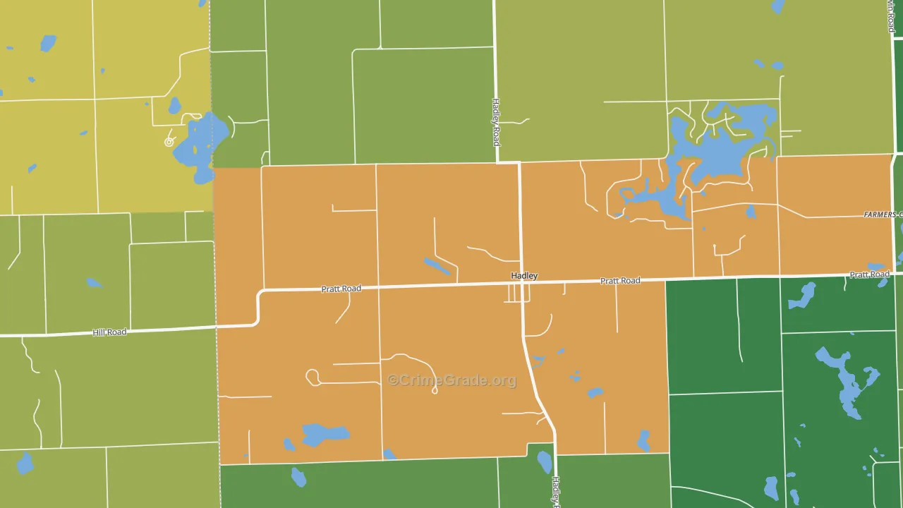 Hadley, MI Map of Murder Rates