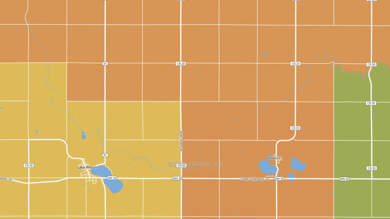 Hadley, MN Map of Murder Rates