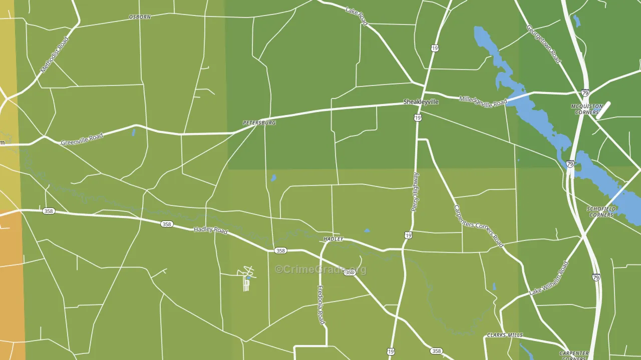 Hadley, PA Map of Murder Rates