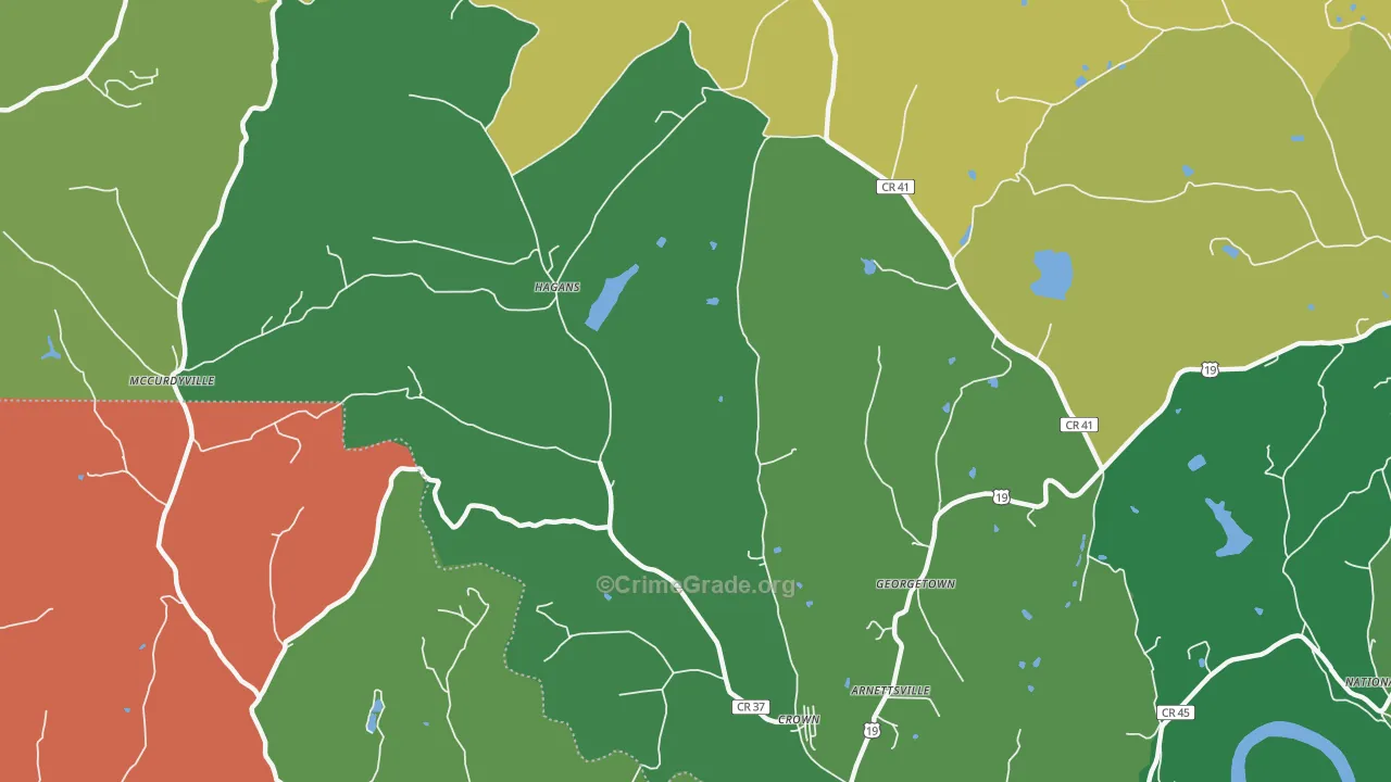 Hagans, WV Map of Murder Rates
