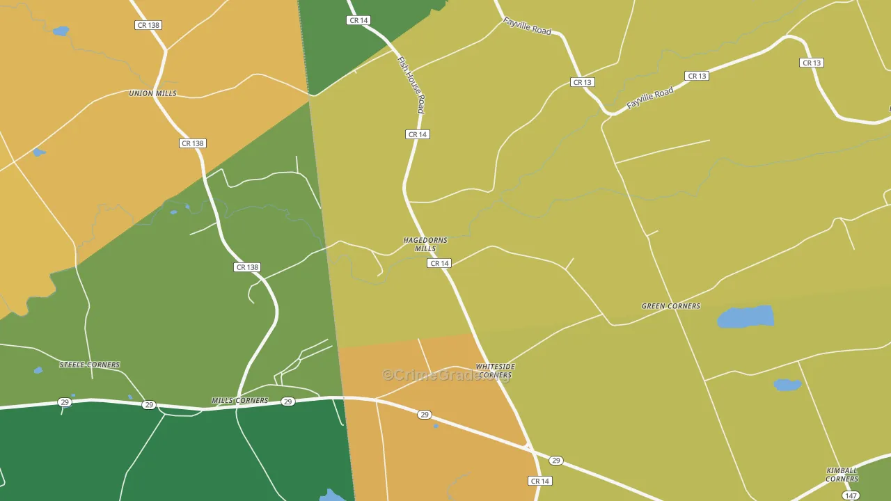 Hagedorns Mills, NY Map of Murder Rates