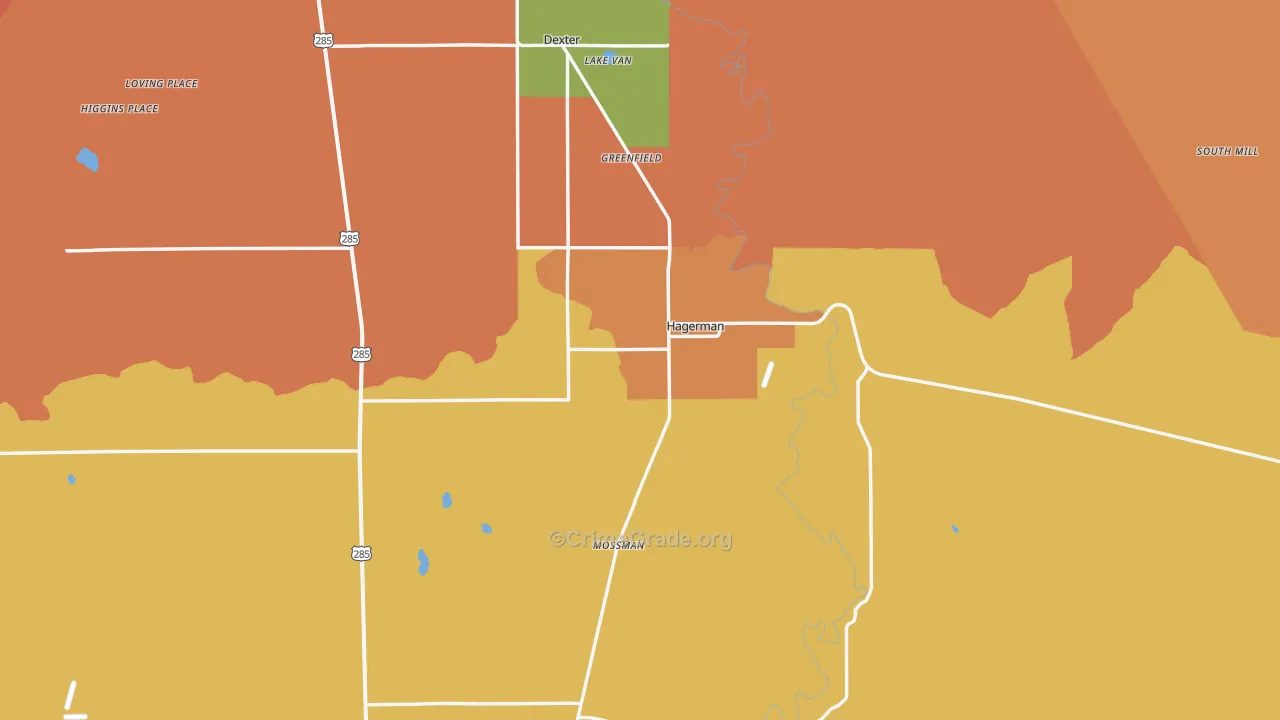 Hagerman, NM Map of Murder Rates