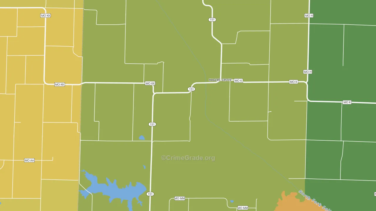 Hagers Grove, MO Map of Murder Rates