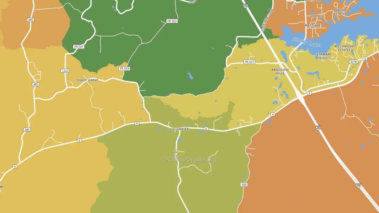 Hagewood, LA Map of Murder Rates