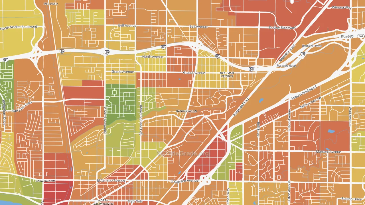 Hagginwood, Sacramento, CA Map of Murder Rates