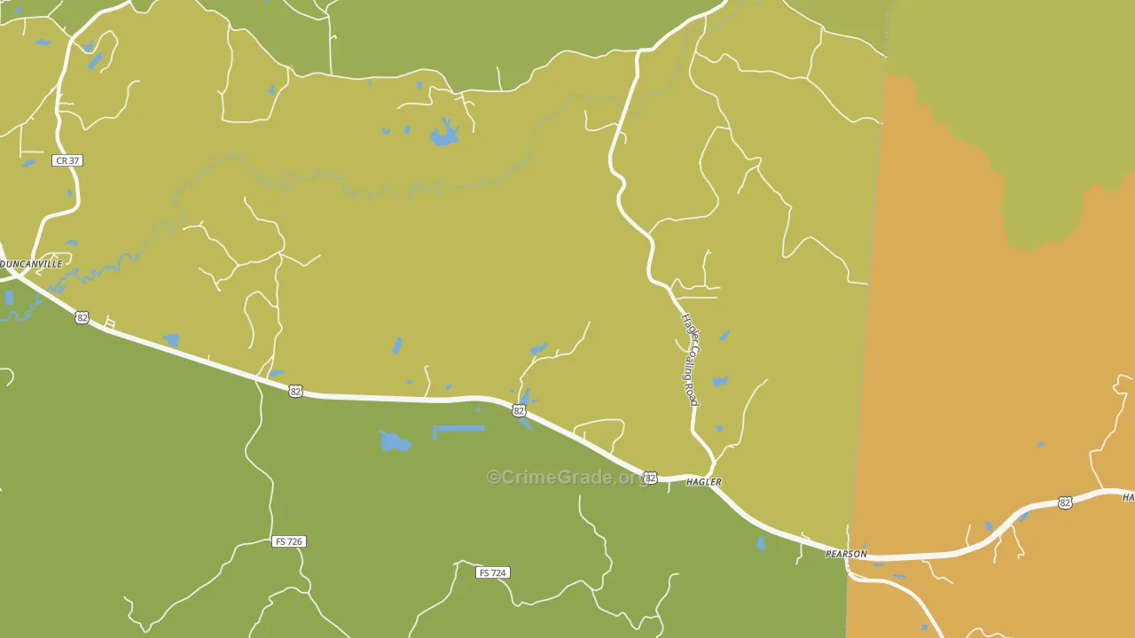 Hagler, AL Map of Murder Rates