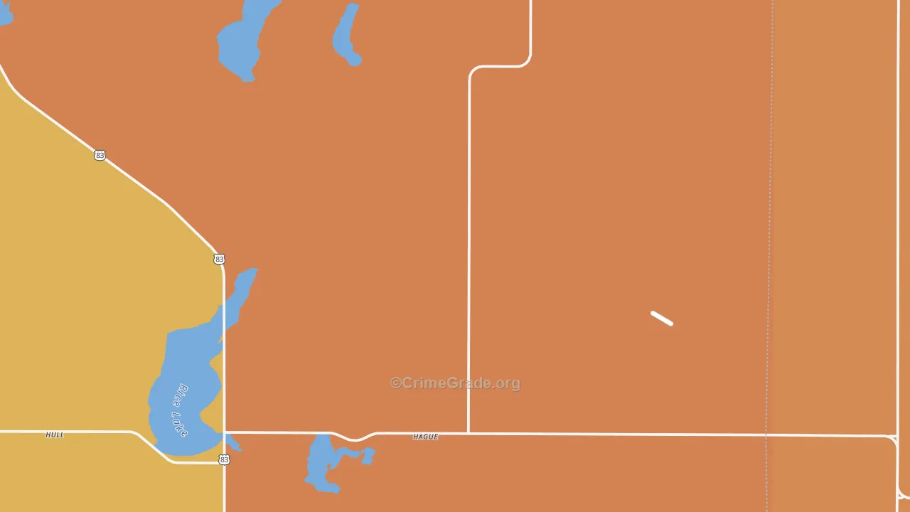Hague, ND Map of Murder Rates