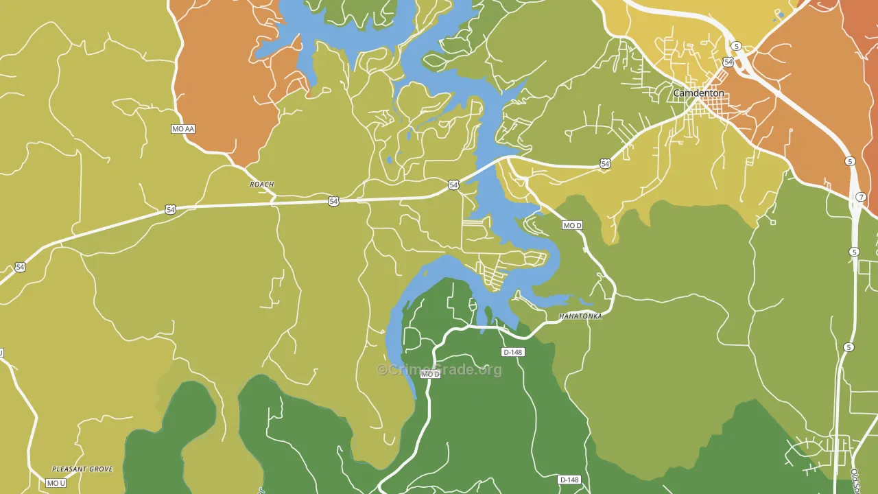 Hahatonka, MO Map of Murder Rates