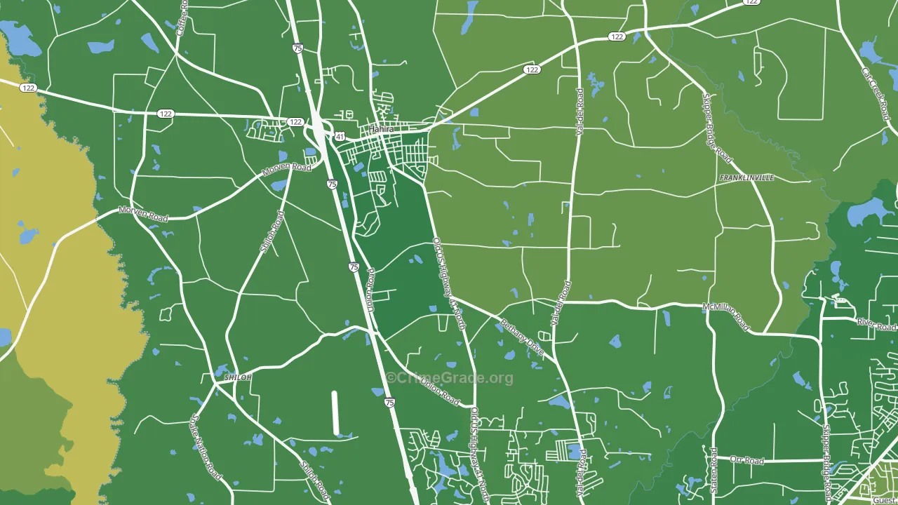 Hahira, GA Map of Murder Rates