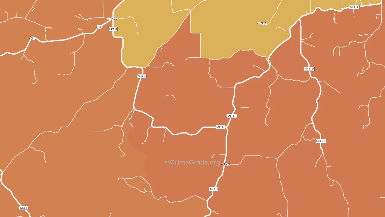 Hahn, MO Map of Murder Rates