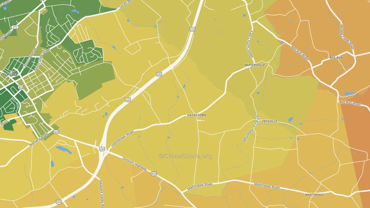 Hahnstown, PA Map of Murder Rates