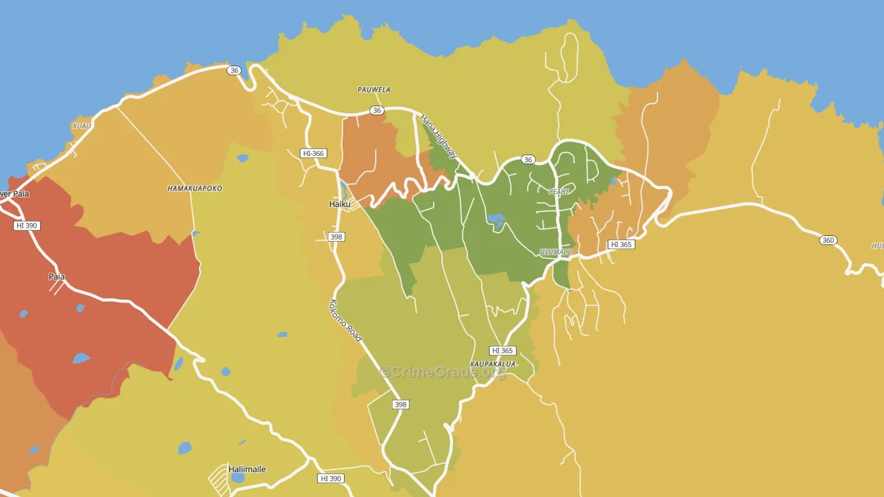 Haiku-Pauwela, HI Map of Murder Rates