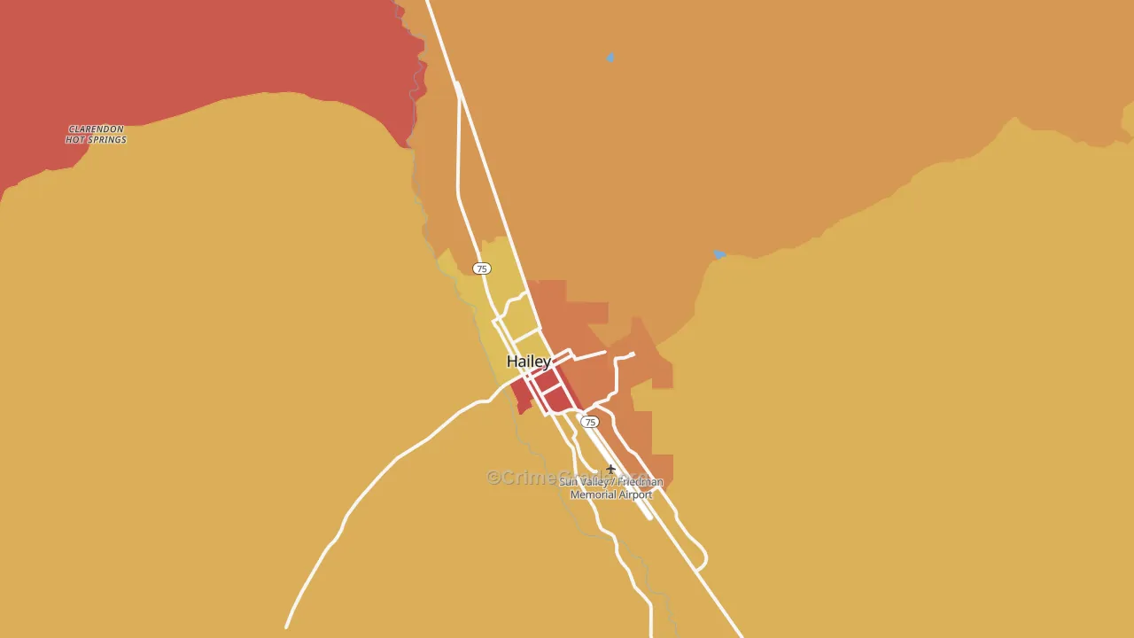 Hailey, ID Map of Murder Rates