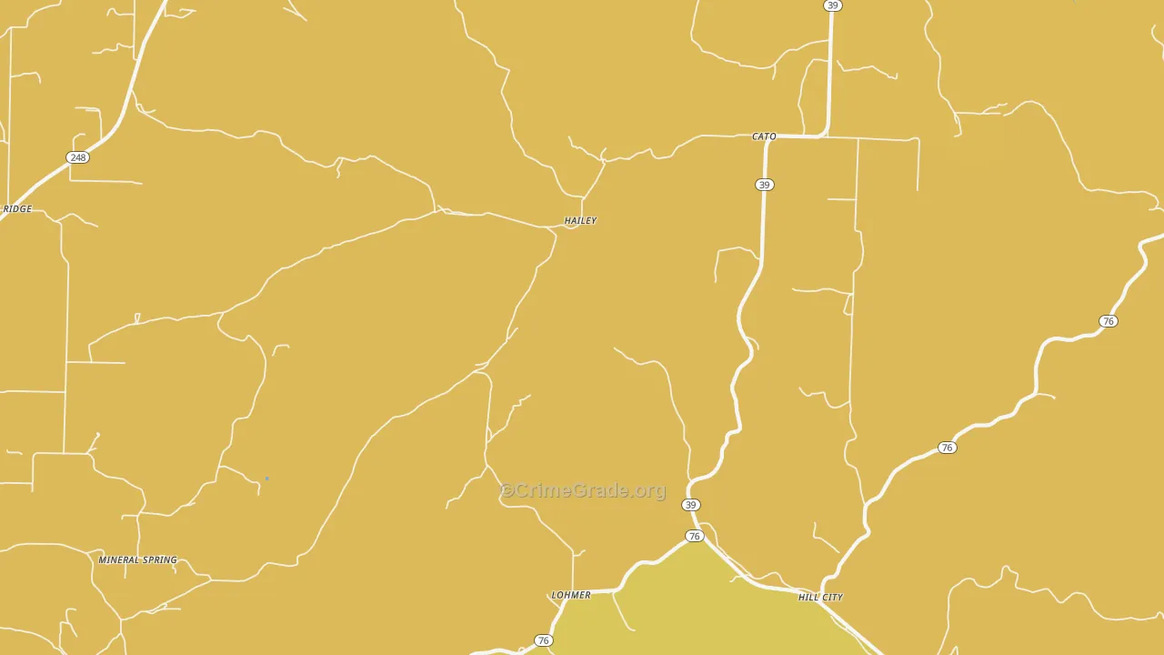 Hailey, MO Map of Murder Rates