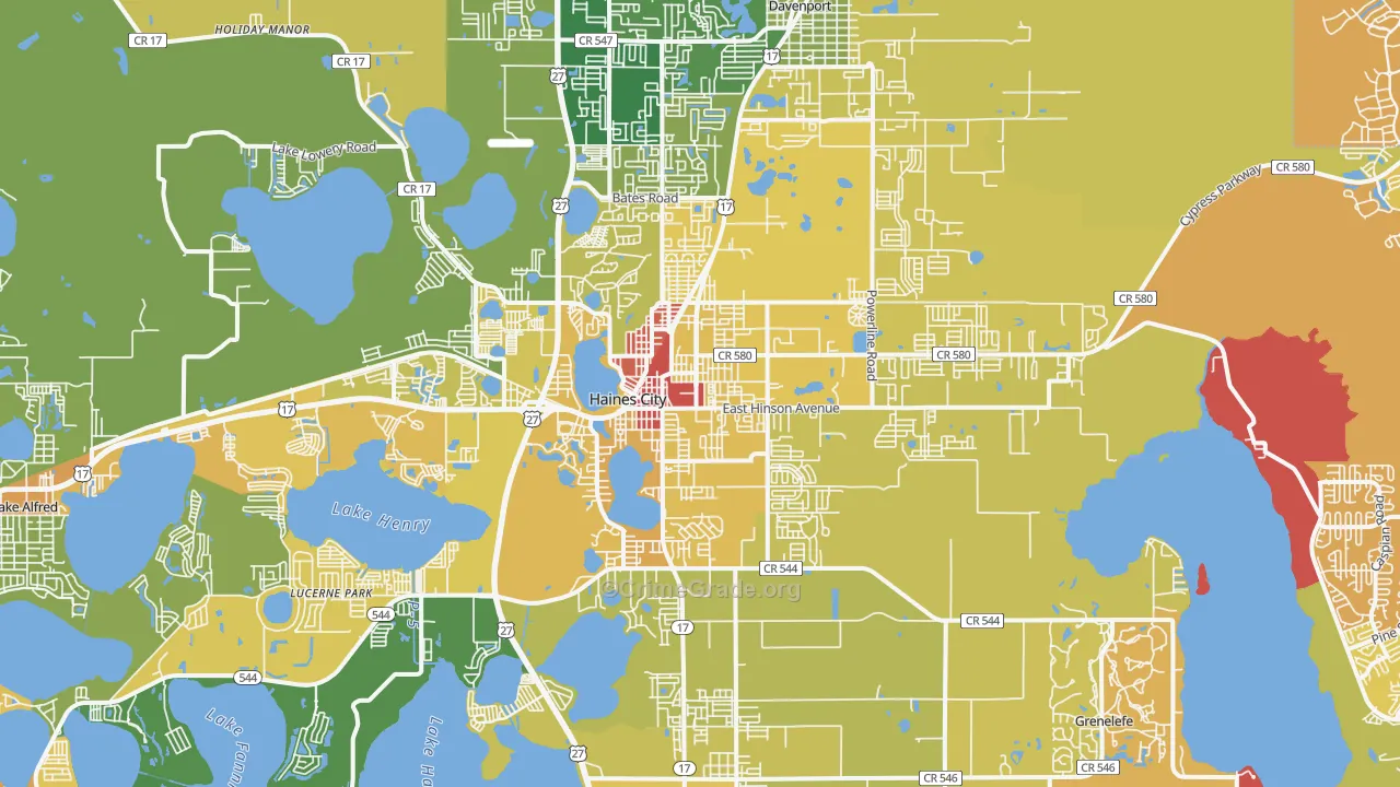 Haines City, FL Map of Murder Rates