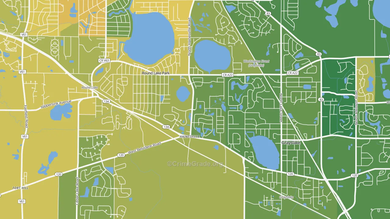 Hainesville, IL Map of Murder Rates