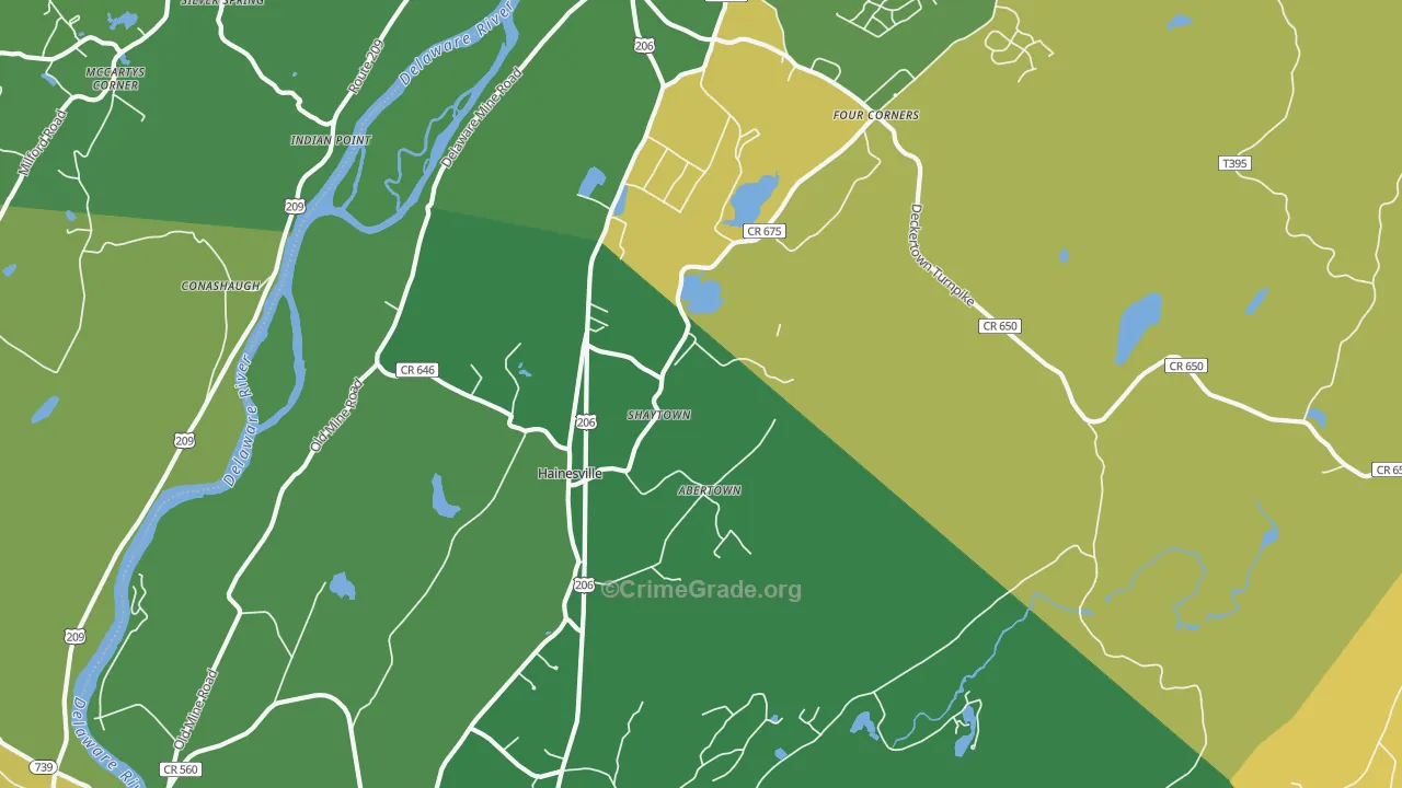 Hainesville, NJ Map of Murder Rates