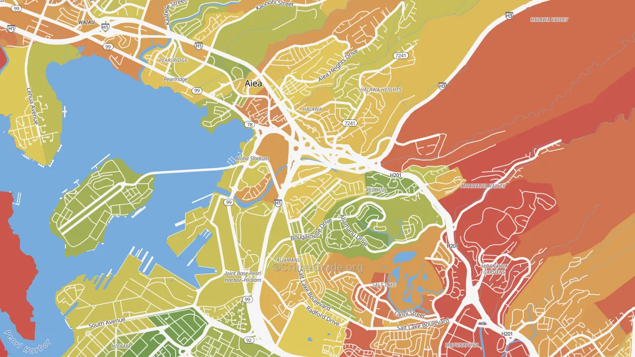 Halawa, HI Map of Murder Rates