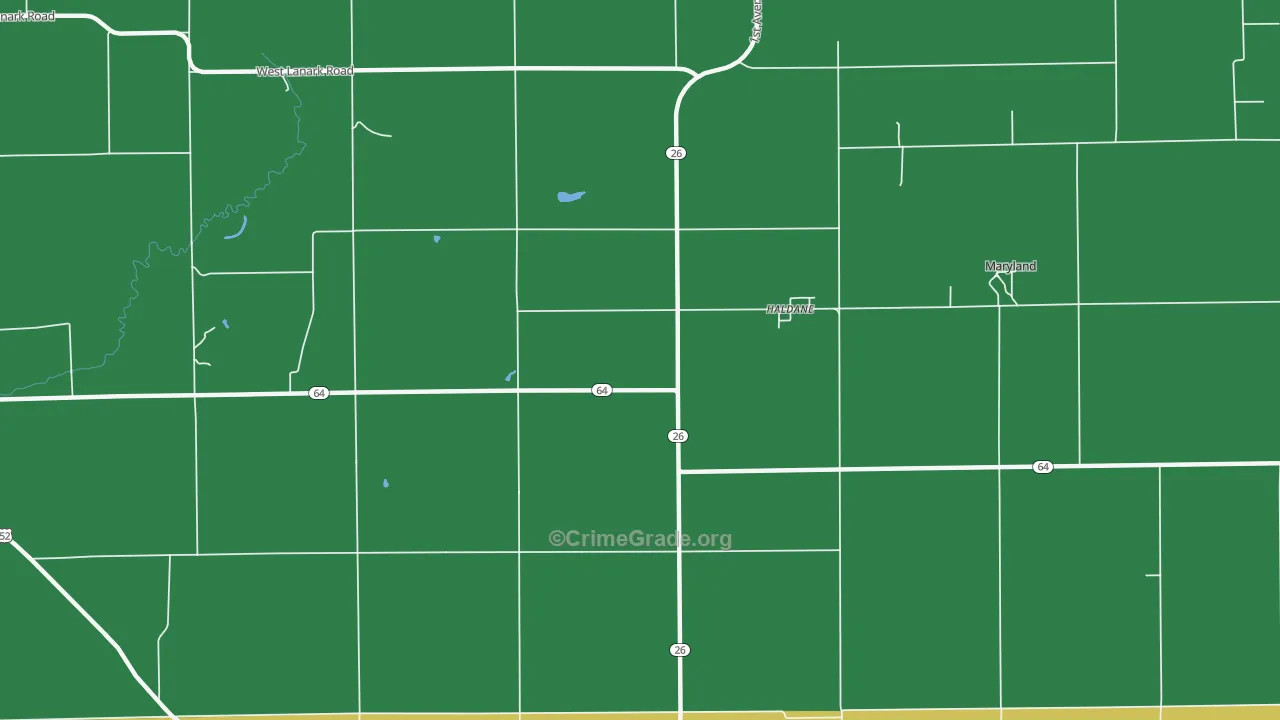 Haldane, IL Map of Murder Rates