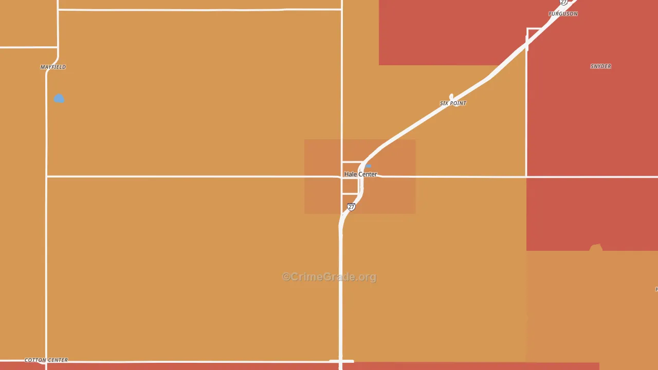 Hale Center, TX Map of Murder Rates