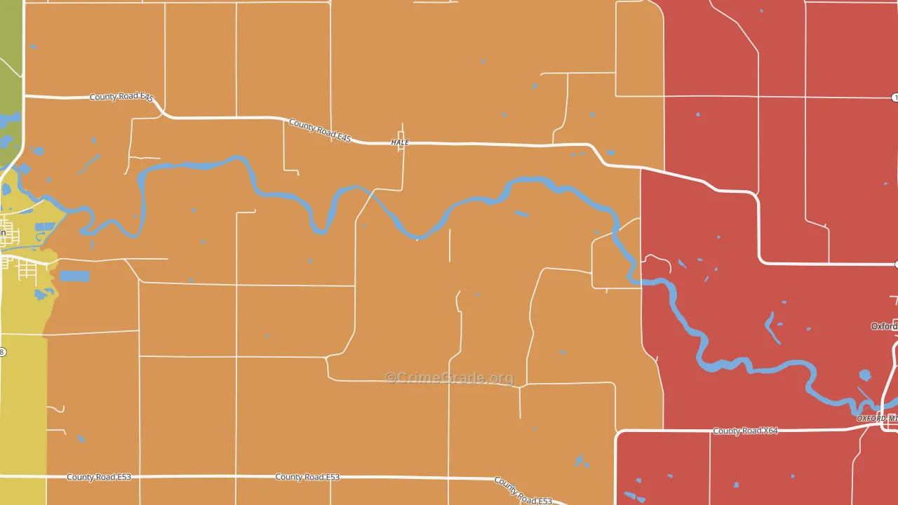Hale, IA Map of Murder Rates